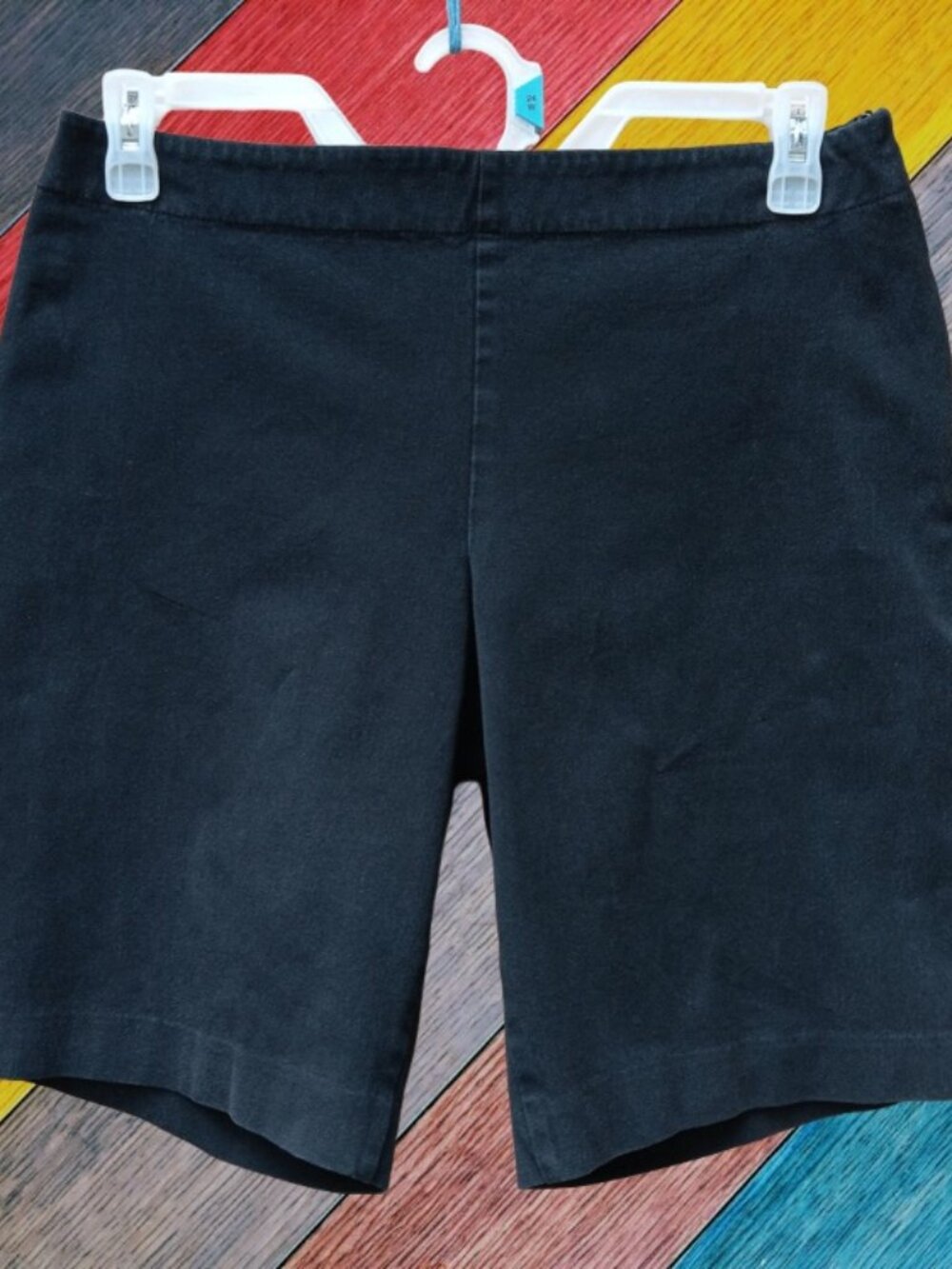 Talbots Womens Bermuda Shorts Side Zip Closure Black Size 12